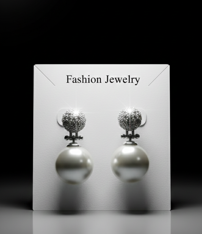 Silver Pearl Drop Earrings