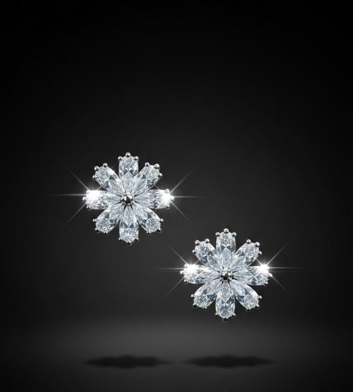 Snowflake Crystal Stud Earrings