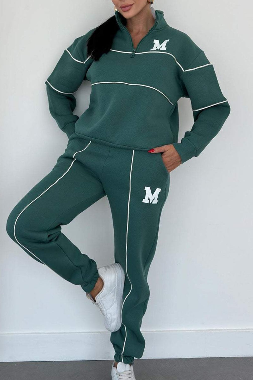 Womens 2 Piece Outfits Lounge Hoodless Pullover Sweatshirt Sweatsuit