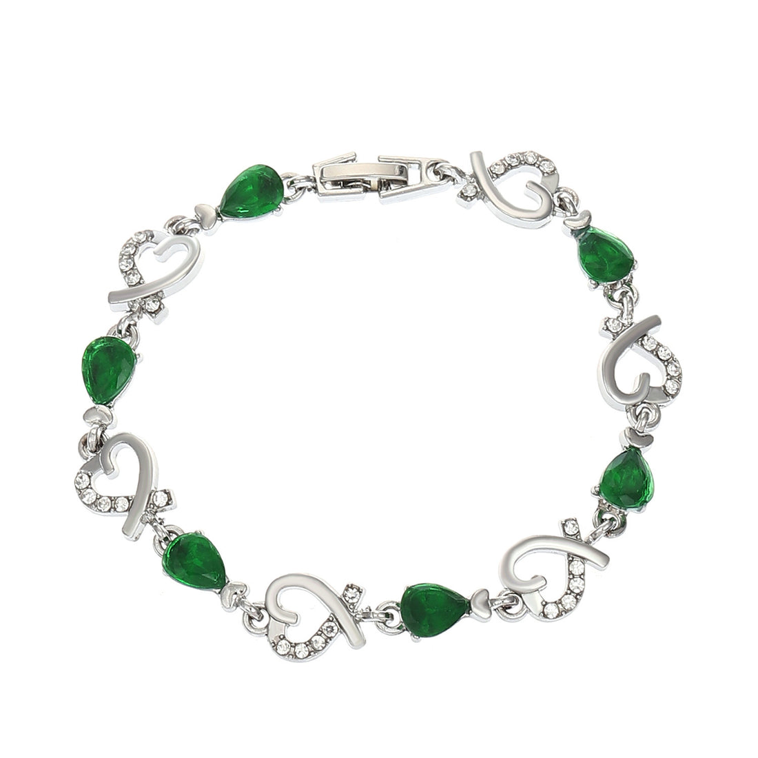 Hollow Love Bracelet With Rhinestones Fashion Temperament Heart-shaped Bracelet