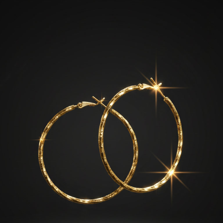 Gold Hoop Earrings Minimal Style