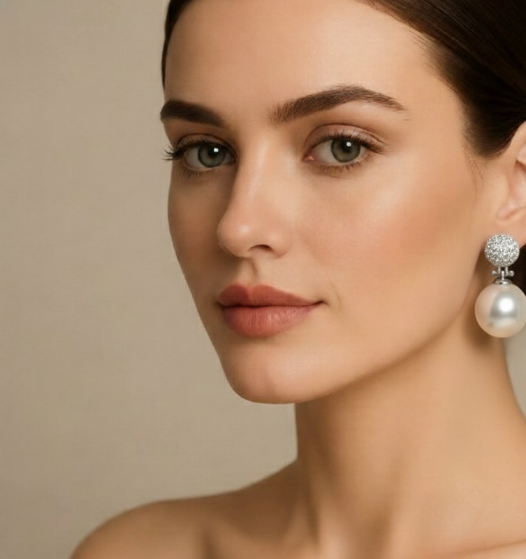 Silver Pearl Drop Earrings