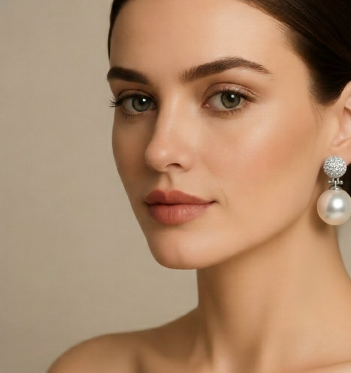 Silver Pearl Drop Earrings