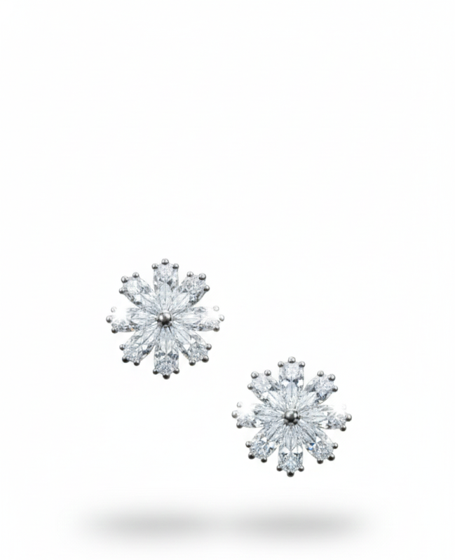 Snowflake Crystal Stud Earrings