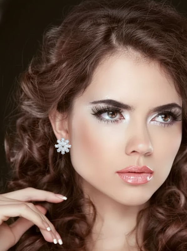 Snowflake Crystal Stud Earrings