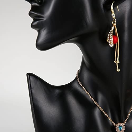 SOUJOY Jewelry Display Stand, Mannequin Earring Stand, Black Resin Pendant, Boutique Bust Holder Organizer for Show Jewelry, Necklace, Earrings, Rings