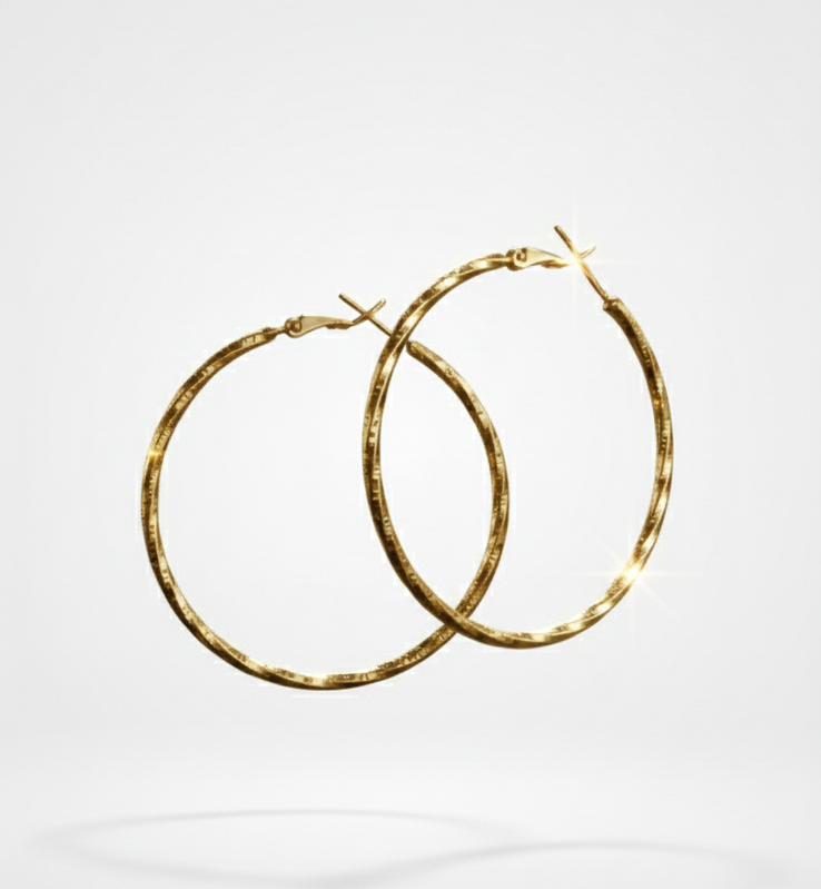 Gold Hoop Earrings Minimal Style