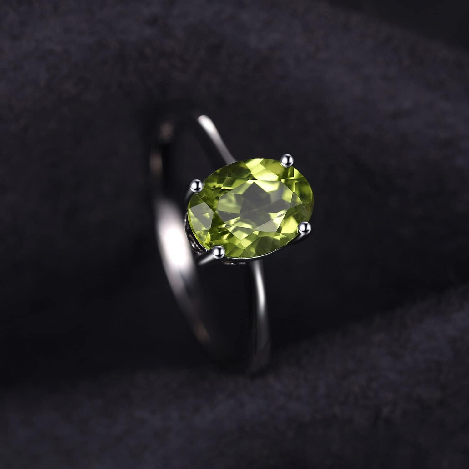 JewelryPalace Class Natural Gemstone Garnet Peridot Amethyst Citrine Blue Topaz Birthstone Solitaire Engagement Rings for Women, Anniversary 14K Gold Plated 925 Sterling Silver Promise Rings for Her