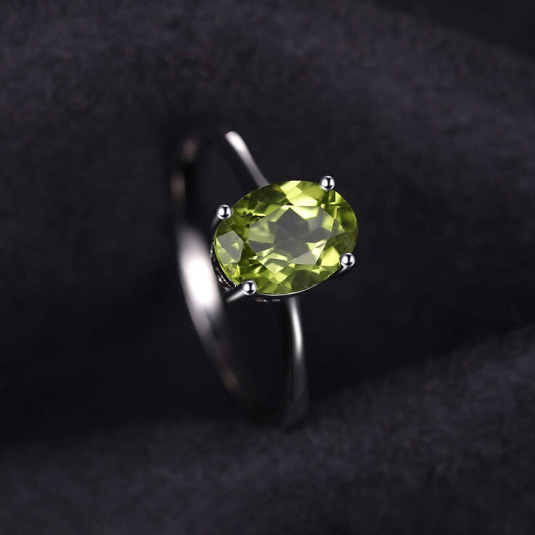 JewelryPalace Class Natural Gemstone Garnet Peridot Amethyst Citrine Blue Topaz Birthstone Solitaire Engagement Rings for Women, Anniversary 14K Gold Plated 925 Sterling Silver Promise Rings for Her