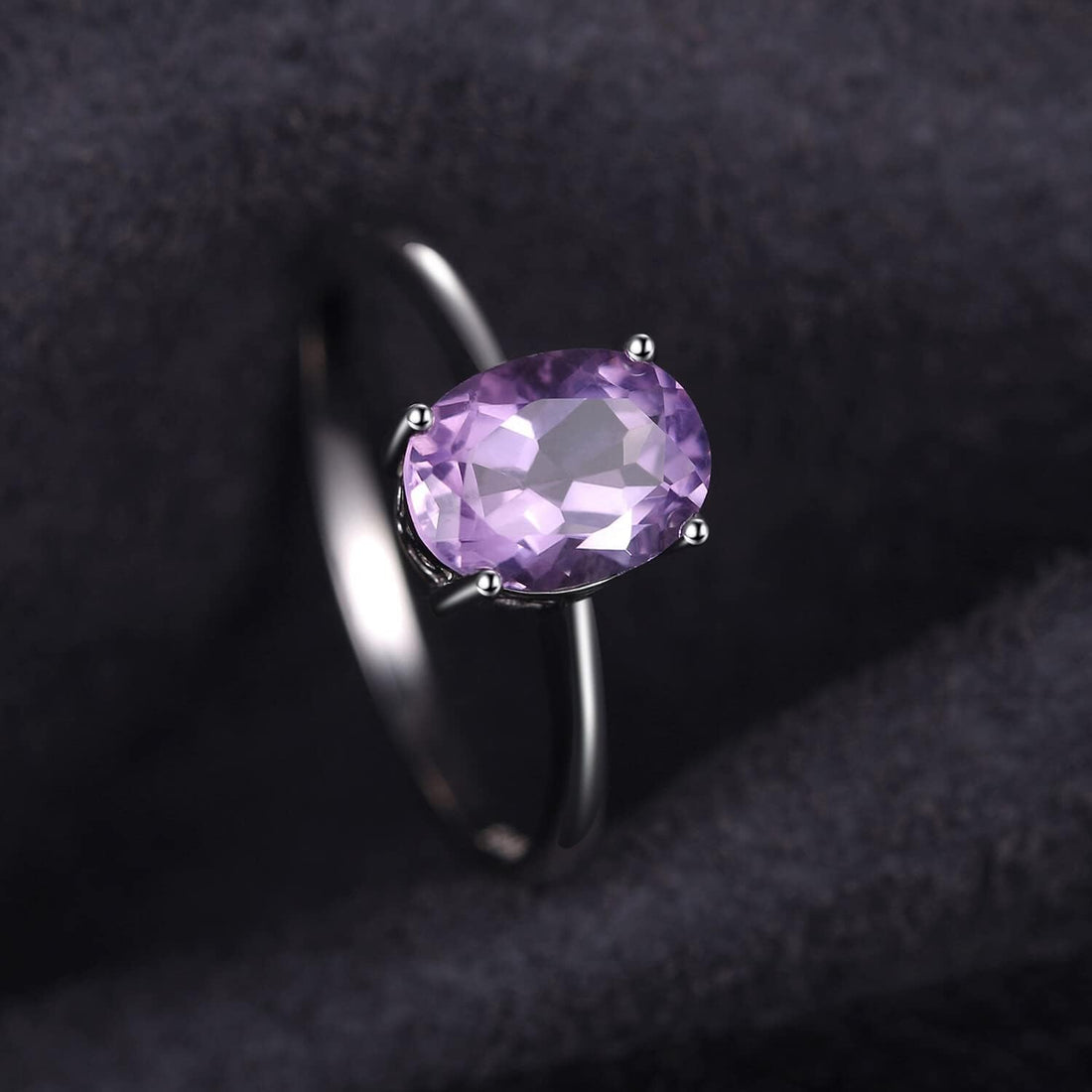 JewelryPalace Class Natural Gemstone Garnet Peridot Amethyst Citrine Blue Topaz Birthstone Solitaire Engagement Rings for Women, Anniversary White Gold Plated 925 Sterling Silver Promise Rings for Her