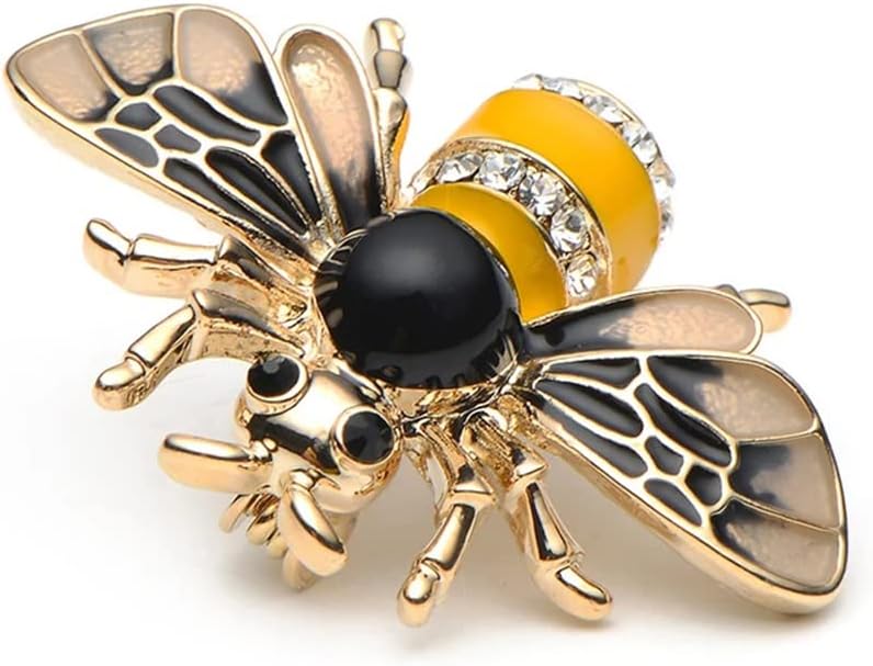 Bee Brooches Crystal Insect Themed Bee Brooch Animal Fashion Bee Design for Women Girls Cloth Accessories Daily Jewelry
