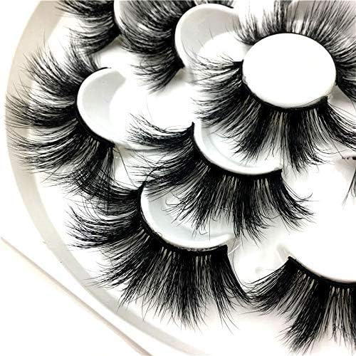 OCHILIMA 25mm Lashes Handmade Strip Eyelashes Dramatic Long Soft Wispy 3D False Eyelashes for Women Bold Makeup 7 Pairs Fluffy Lashes