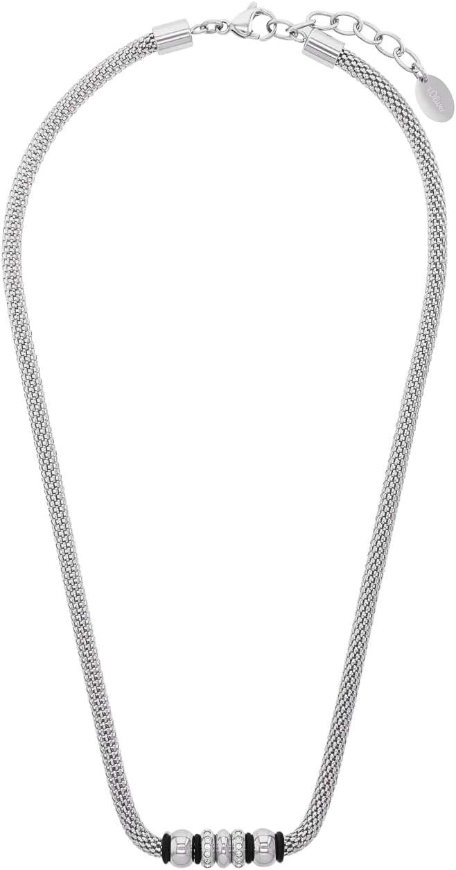 S.Oliver Stainless steel ladies necklace with crystal, comes in a jewelry gift box
