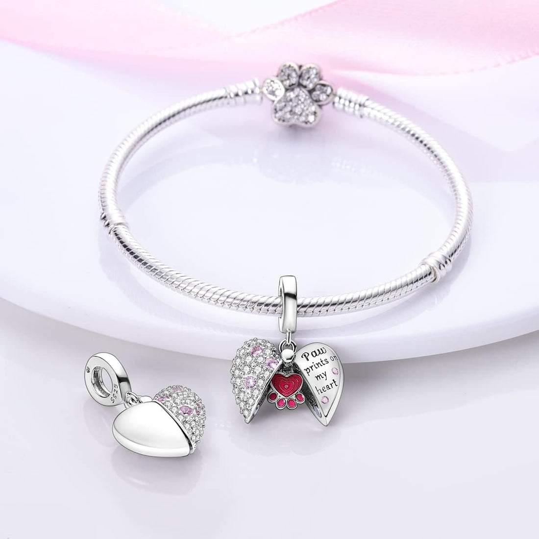 MULA 925 Sterling Silver Charms for Bracelets and Necklaces Dangle Pendants Beads Charms Jewelry Charm for Women Mother