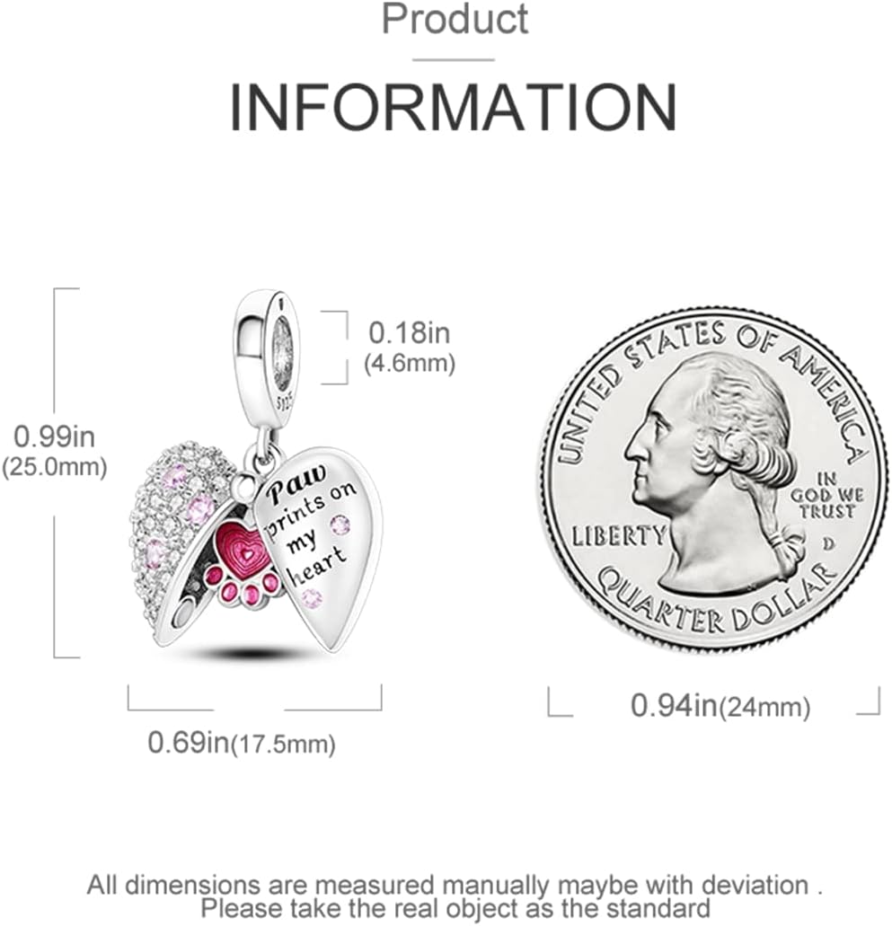 MULA 925 Sterling Silver Charms for Bracelets and Necklaces Dangle Pendants Beads Charms Jewelry Charm for Women Mother