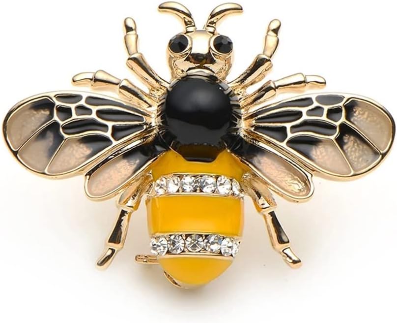 Bee Brooches Crystal Insect Themed Bee Brooch Animal Fashion Bee Design for Women Girls Cloth Accessories Daily Jewelry
