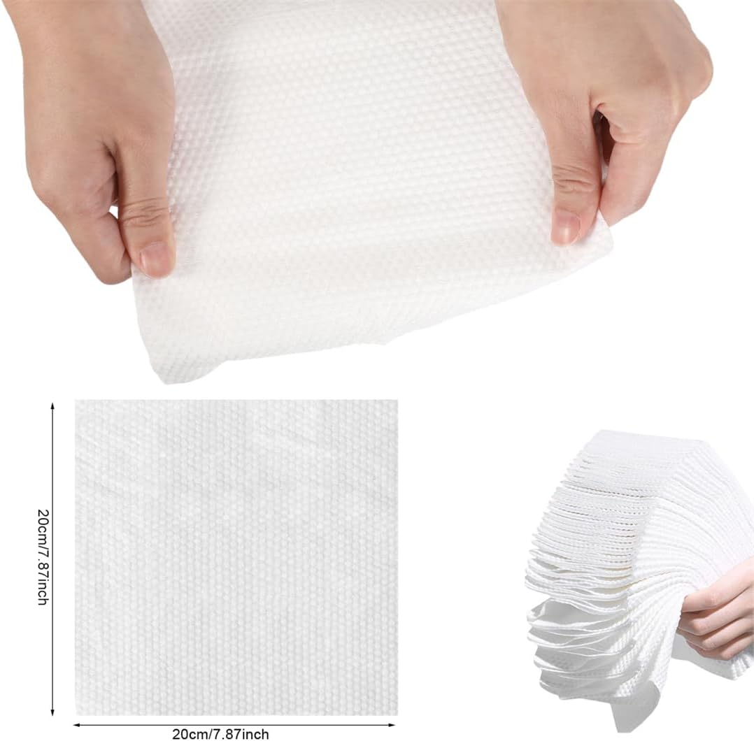 Face Towels 120 Count Cotton Facial Dry Wipes Face Cloths Facial Towel Disposable Unscented Cotton Tissues Face Towelettes for Makeup Removing Cleaning Traveling 2 Pack