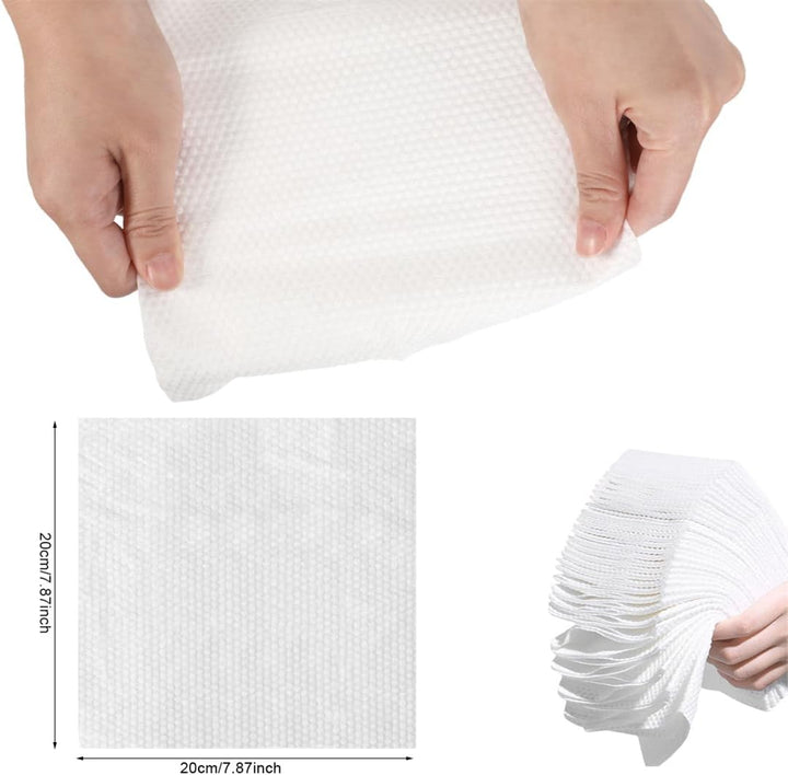 Face Towels 120 Count Cotton Facial Dry Wipes Face Cloths Facial Towel Disposable Unscented Cotton Tissues Face Towelettes for Makeup Removing Cleaning Traveling 2 Pack