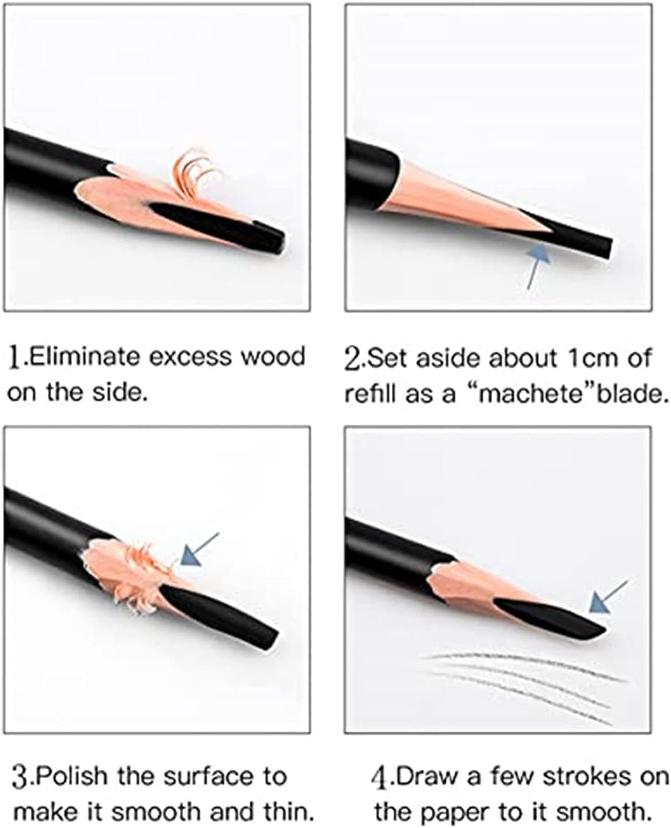 Go Ho 12 PCS Brown Eyebrow Eyeliner Pencil Set, Waterproof Eyebrow Pencil,Long-lasting Sweat-proof Eyeliner Makeup Brow Tint Pen(Dark Brown)