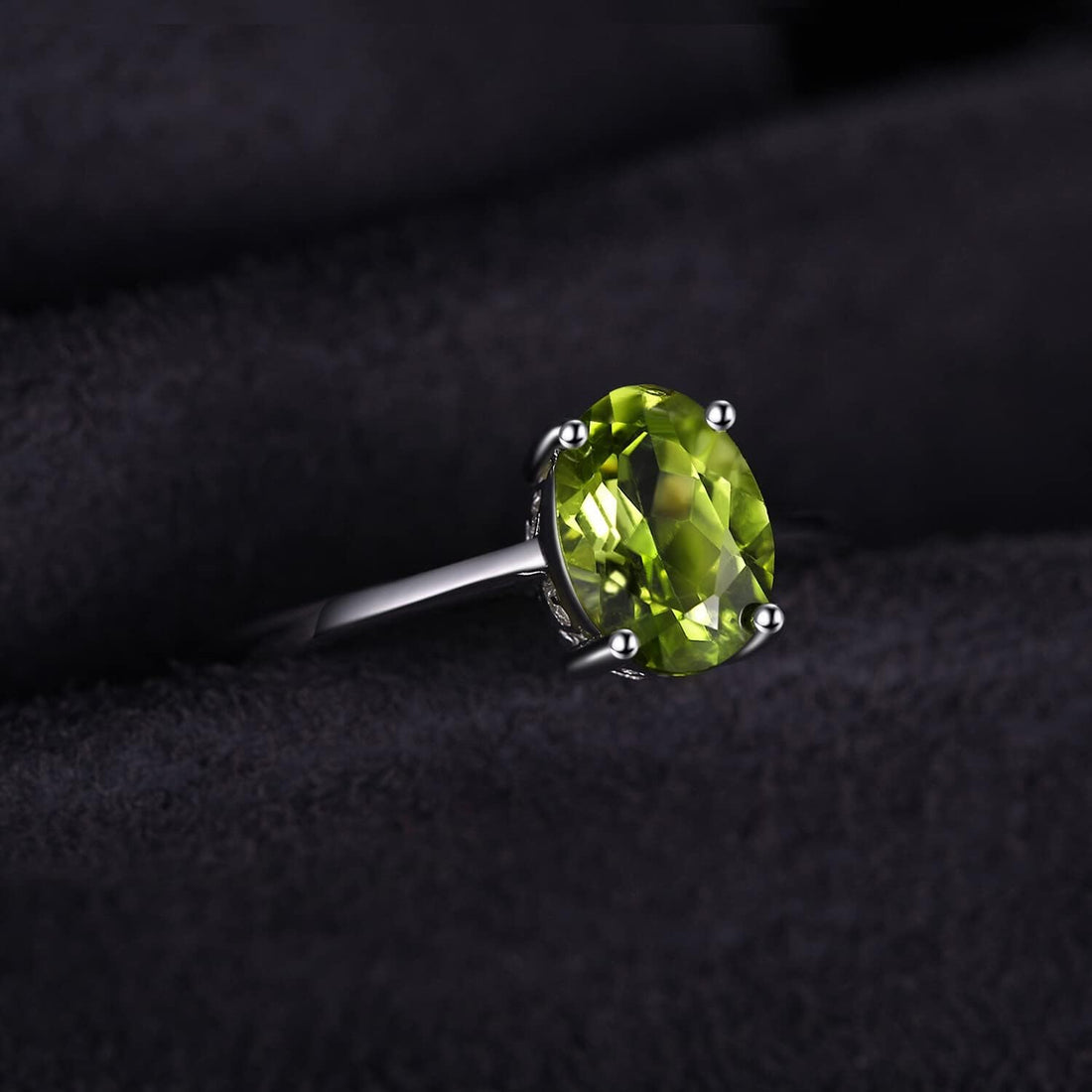 JewelryPalace Class Natural Gemstone Garnet Peridot Amethyst Citrine Blue Topaz Birthstone Solitaire Engagement Rings for Women, Anniversary 14K Gold Plated 925 Sterling Silver Promise Rings for Her