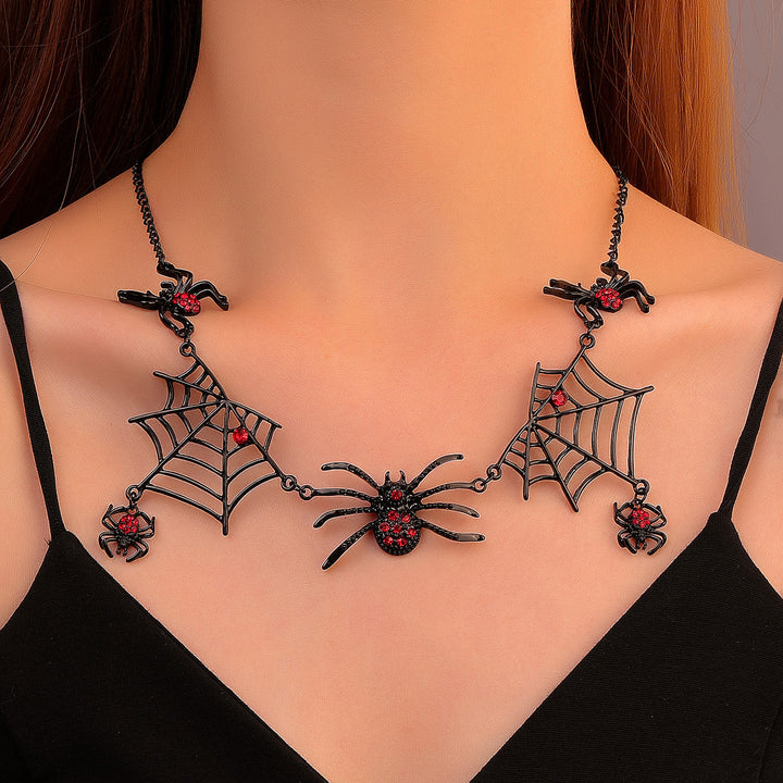 Halloween Spider And Spider Web Necklace Personality Clavicle Necklace