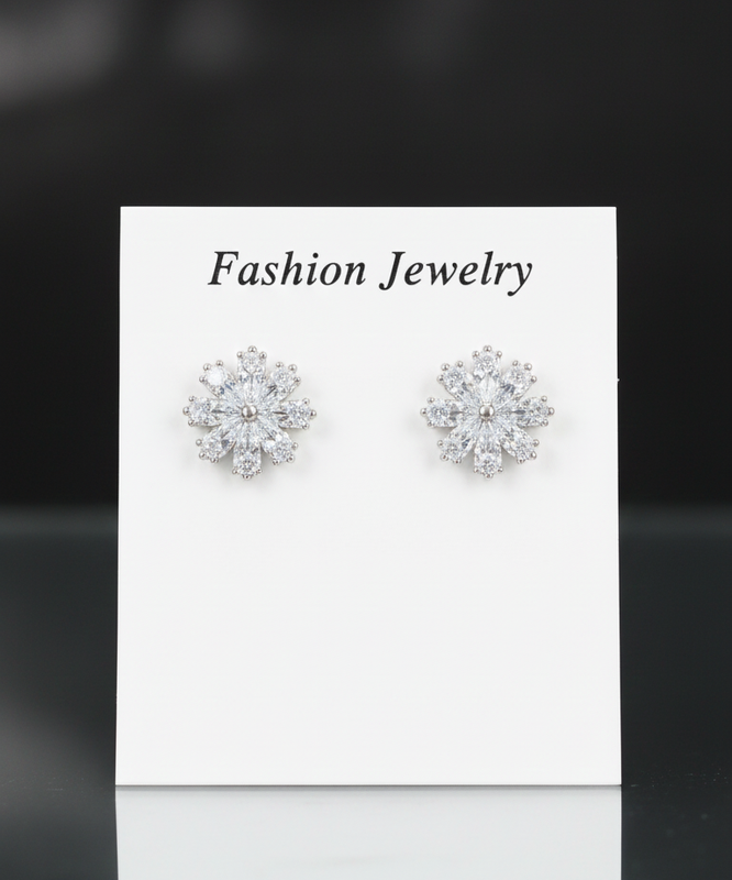 Snowflake Crystal Stud Earrings