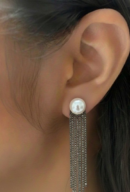 Pearl Tassel Drop Earrings