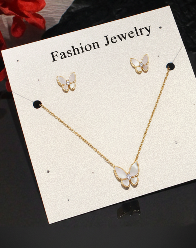 Butterfly Necklace & Stud Set