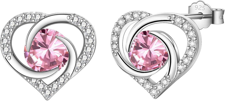 Earrings for Women, Sterling Silver Stud Earrings for Sensitive Ears¦Hypoallergenic Cubic Zirconia Silver Studs Earrings Gift for Girls¦Birthday Christmas Anniversary Jewellery Earrings Gift