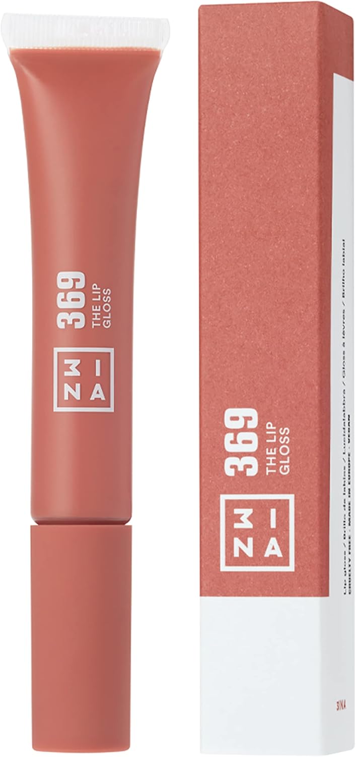 3INA MAKEUP - Vegan - Cruelty Free - The Lip Gloss 369 - Brown Pink Lip Gloss - Mirror-effect - Glossy Look - Creamy Texture - Highly Pigmented - Lip Gloss with wand