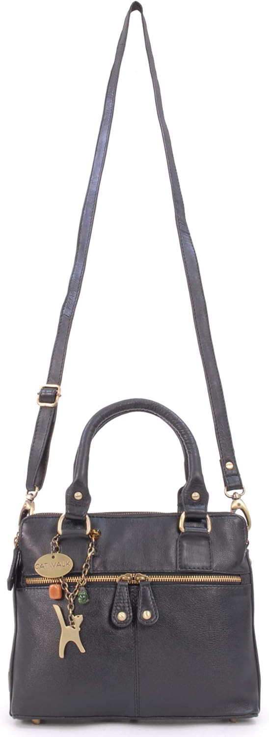 Catwalk Collection Handbags - Women's Leather Crossbody Bag - Medium Shoulder Bag - Tote With Detachable Adjustable Strap - Vicky