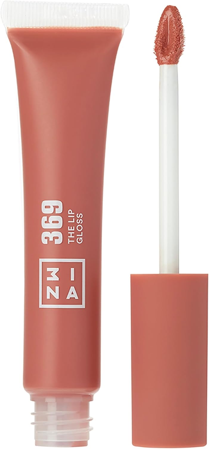 3INA MAKEUP - Vegan - Cruelty Free - The Lip Gloss 369 - Brown Pink Lip Gloss - Mirror-effect - Glossy Look - Creamy Texture - Highly Pigmented - Lip Gloss with wand