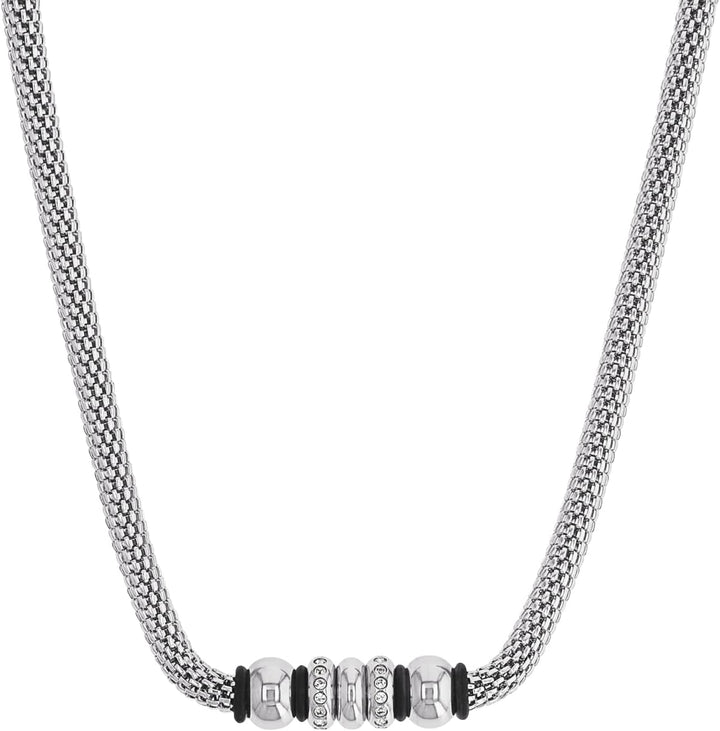 S.Oliver Stainless steel ladies necklace with crystal, comes in a jewelry gift box