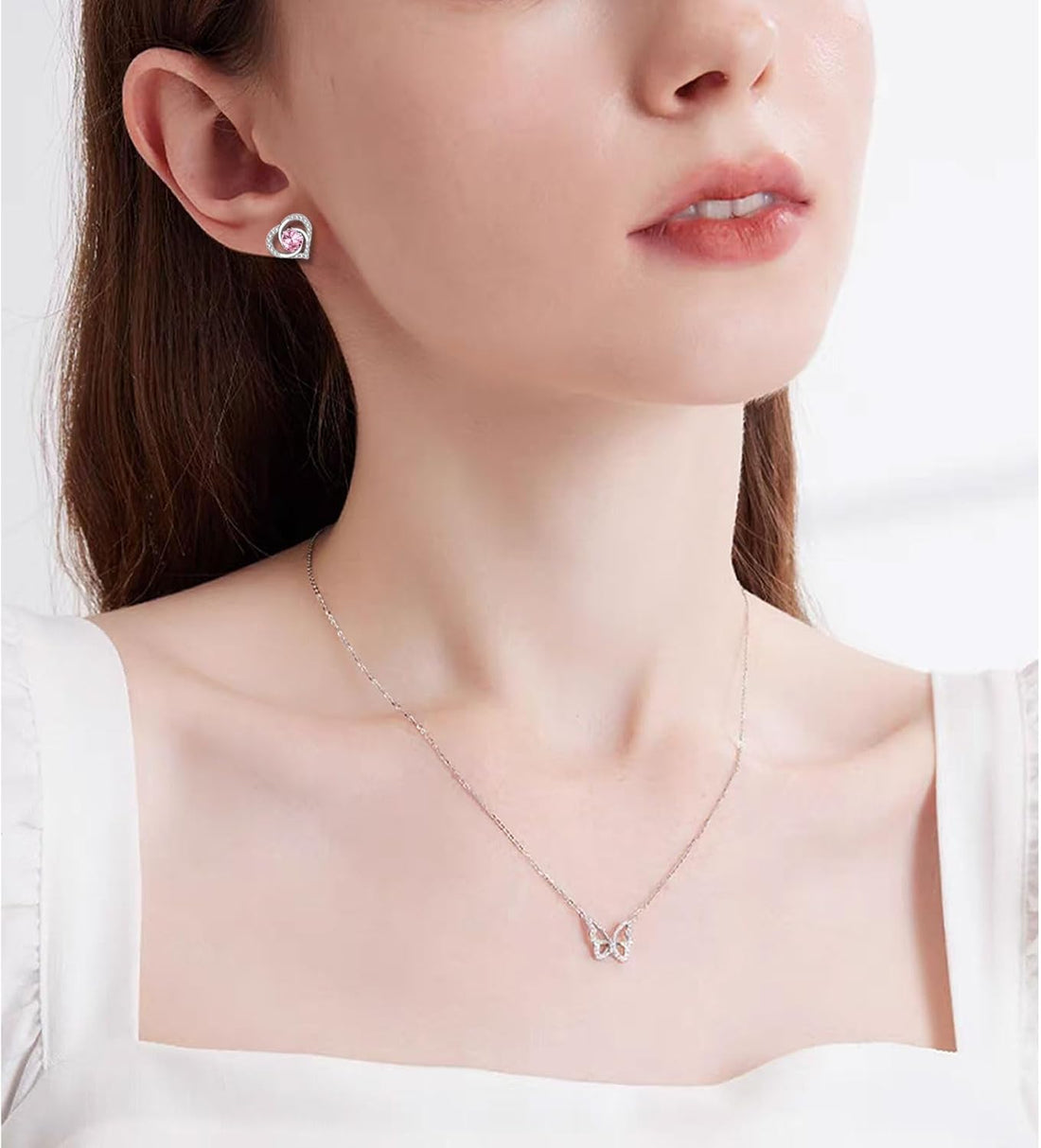 Earrings for Women, Sterling Silver Stud Earrings for Sensitive Ears¦Hypoallergenic Cubic Zirconia Silver Studs Earrings Gift for Girls¦Birthday Christmas Anniversary Jewellery Earrings Gift