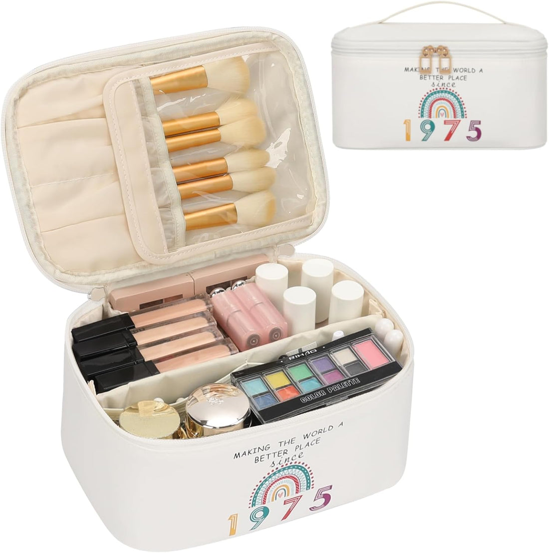 50th Birthday Gifts for Women, Birthday Gifts Rainbow Makeup Bag, Personalised 50 Year Old Lady Present Ideas for Mum, Best Friend, Sister, Bestie, Funny 50th Gift for Her