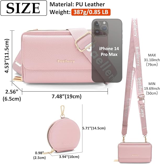 Crossbody Bags for Women PU Leather, – Adjustable Wide Strap, Camera Handbags & Phone Shoulder Bag with Removable Coin Pocket for Lady Girl Travel Shopping Daily Use
