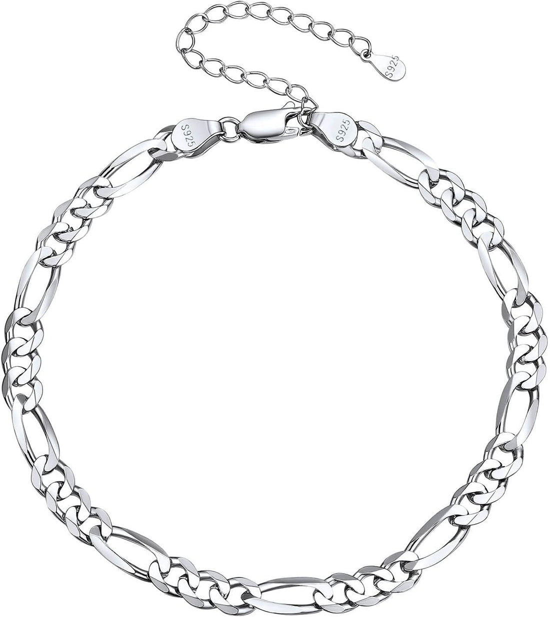 Ankle Bracelet Sterling Silver Figaro Anklet Chain for Women Teen Women Feet Sturdy Chains