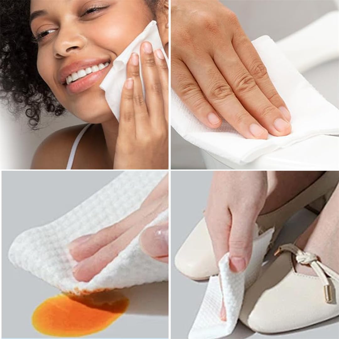 Face Towels 120 Count Cotton Facial Dry Wipes Face Cloths Facial Towel Disposable Unscented Cotton Tissues Face Towelettes for Makeup Removing Cleaning Traveling 2 Pack