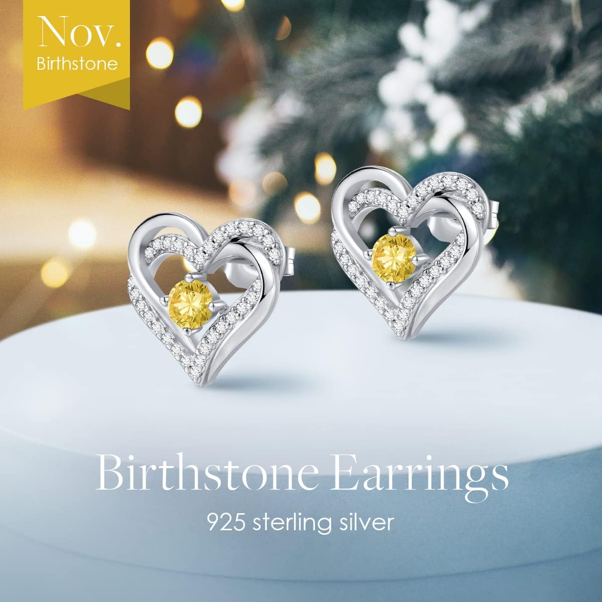 CDE Sterling Silver Heart Stud Earrings - Women's Jewellery for Christmas, Anniversary, Birthday Gifts