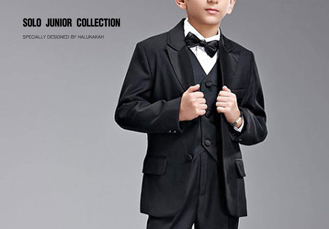 HALUKAKAH Kids Jewelry ? Solo Junior ? Leather Bracelet in Classic Black/Brown,for 6 to 15-Year-Olds,Featuring Exquisite Golden/Silver/Black Titanium Magnetic Clasp,Size 7+0.7"(18+1.5cm),with Giftbox