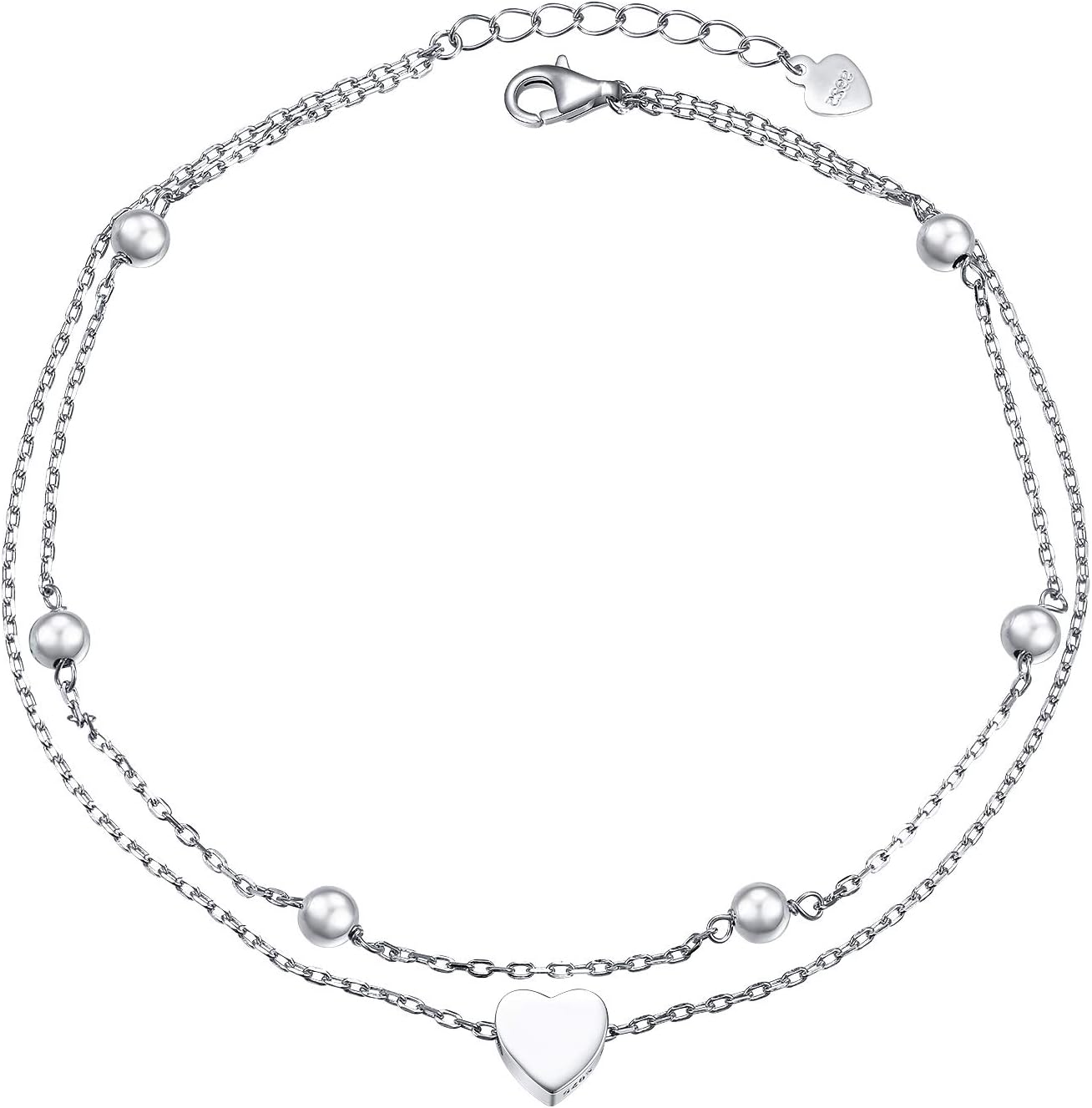 S925 Sterling Silver Evil Eye Hamsa Hand/Butterfly/Cross/Celtic Knot/Infinity/Heart Anklets for Women Girls, Adjustable 9 10 11 Inches Foot Chain Jewelry