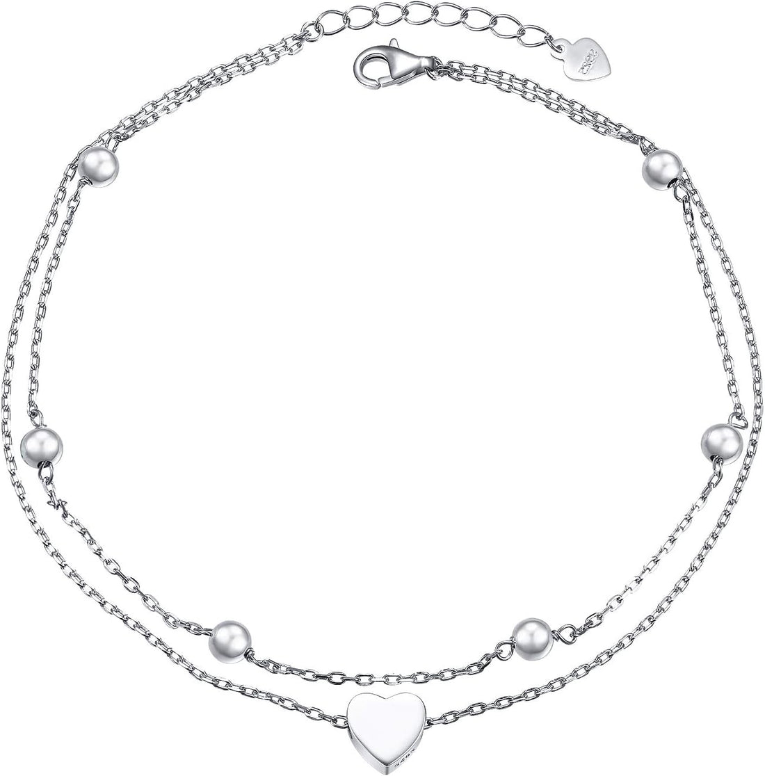 S925 Sterling Silver Evil Eye Hamsa Hand/Butterfly/Cross/Celtic Knot/Infinity/Heart Anklets for Women Girls, Adjustable 9 10 11 Inches Foot Chain Jewelry