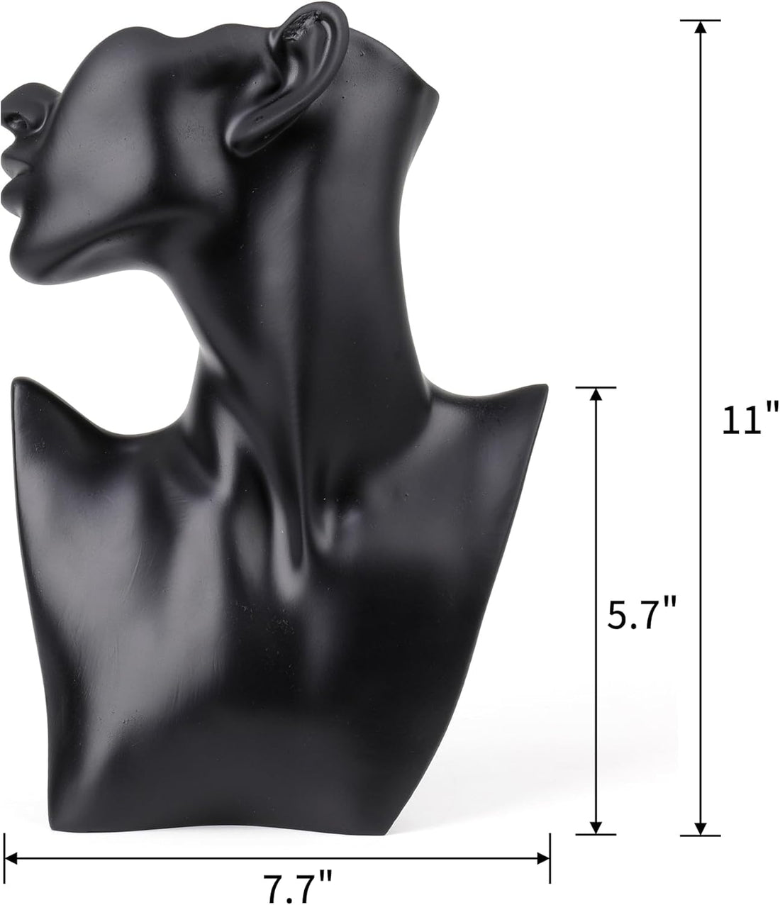 SOUJOY Jewelry Display Stand, Mannequin Earring Stand, Black Resin Pendant, Boutique Bust Holder Organizer for Show Jewelry, Necklace, Earrings, Rings