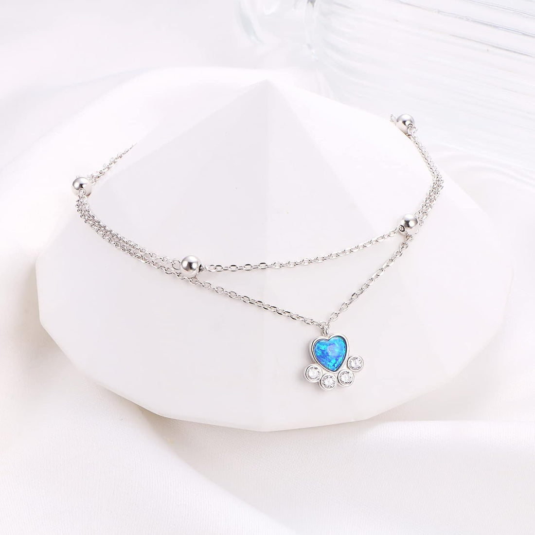 HOOHWE S925 Sterling Silver Sea Turtle/Evil Eye/Heart Infinity/Cross Anklet for Women Girls Double Layered Ankle Bracelet Adjustable Foot Chain Jewelry