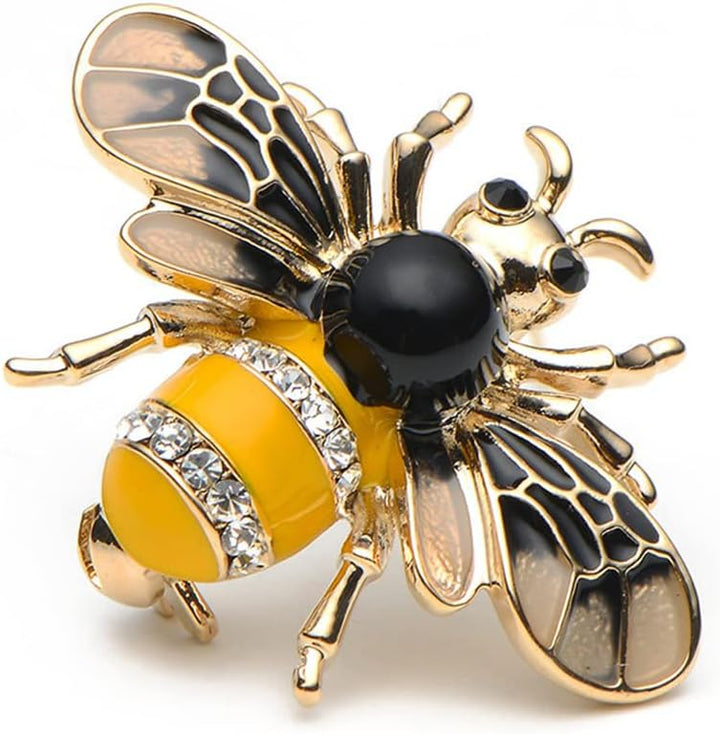 Bee Brooches Crystal Insect Themed Bee Brooch Animal Fashion Bee Design for Women Girls Cloth Accessories Daily Jewelry