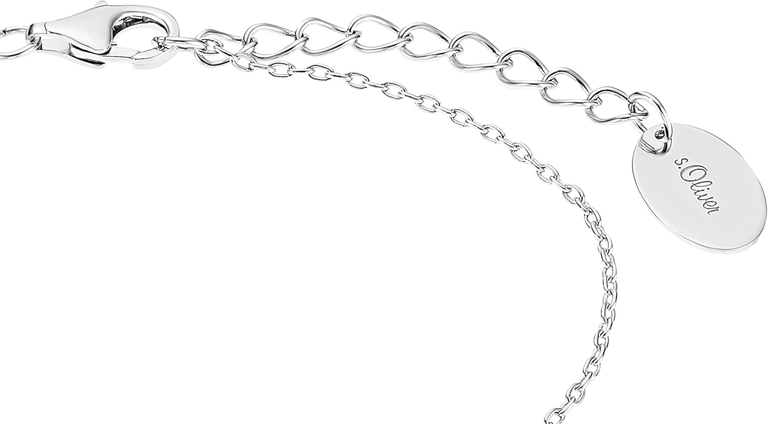 S.Oliver bracelet 925 Sterling silver/stainless steel for women, bracelet, with synthetic zirconia, infinity, comes in a jewelry gift box