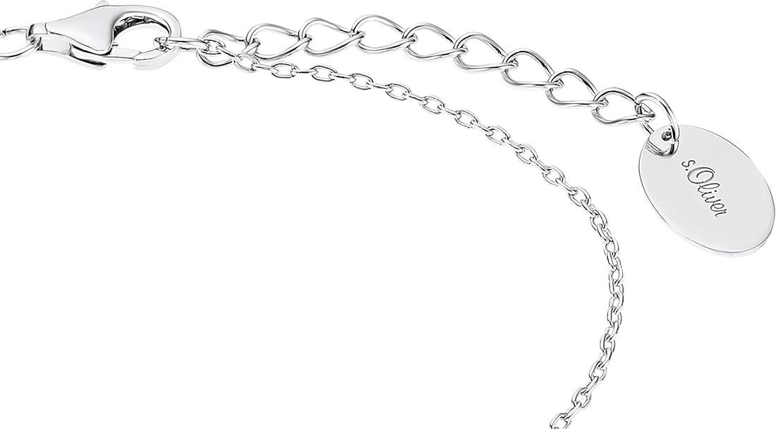 S.Oliver bracelet 925 Sterling silver/stainless steel for women, bracelet, with synthetic zirconia, infinity, comes in a jewelry gift box