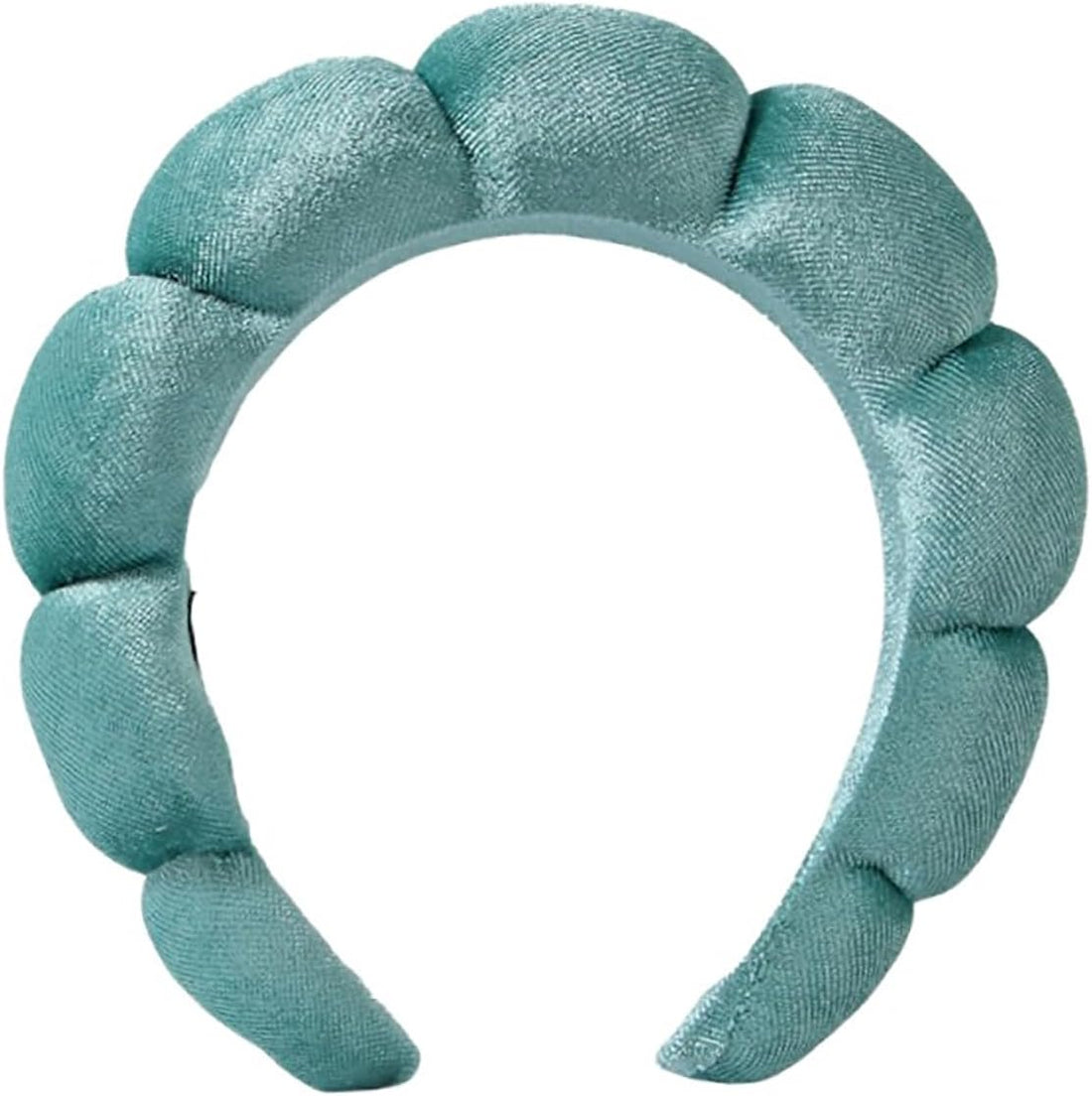 Ycfish Puffy Makeup Headband Spa Headbands for Women Sponge & Terry Towel Cloth Fabric Cute Skincare Headband for Face Washing, Makeup Removal, Shower, Facial Mask (Dark Green)