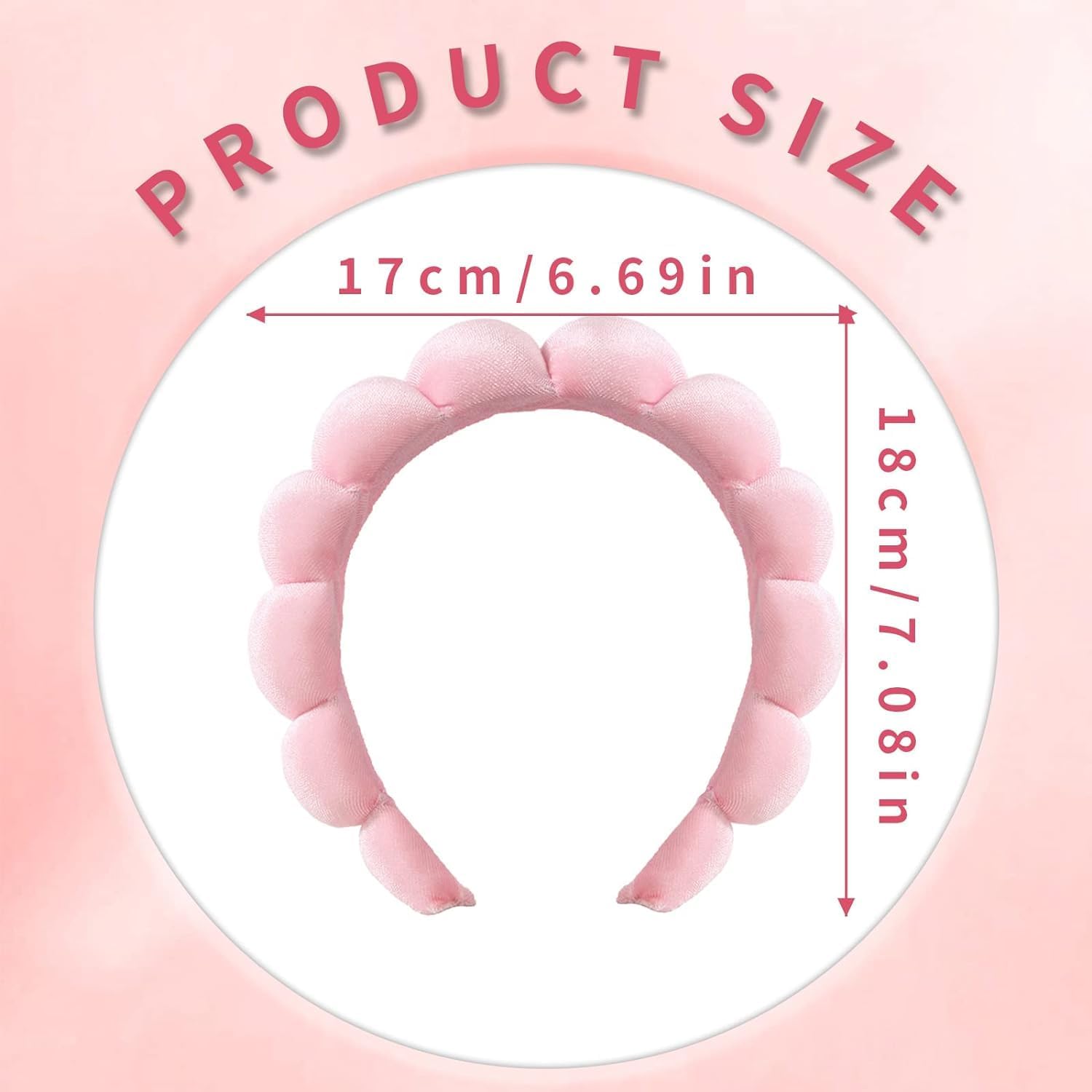 Ycfish Puffy Makeup Headband Spa Headbands for Women Sponge & Terry Towel Cloth Fabric Cute Skincare Headband for Face Washing, Makeup Removal, Shower, Facial Mask (Dark Green)