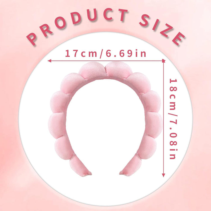 Ycfish Puffy Makeup Headband Spa Headbands for Women Sponge & Terry Towel Cloth Fabric Cute Skincare Headband for Face Washing, Makeup Removal, Shower, Facial Mask (Dark Green)